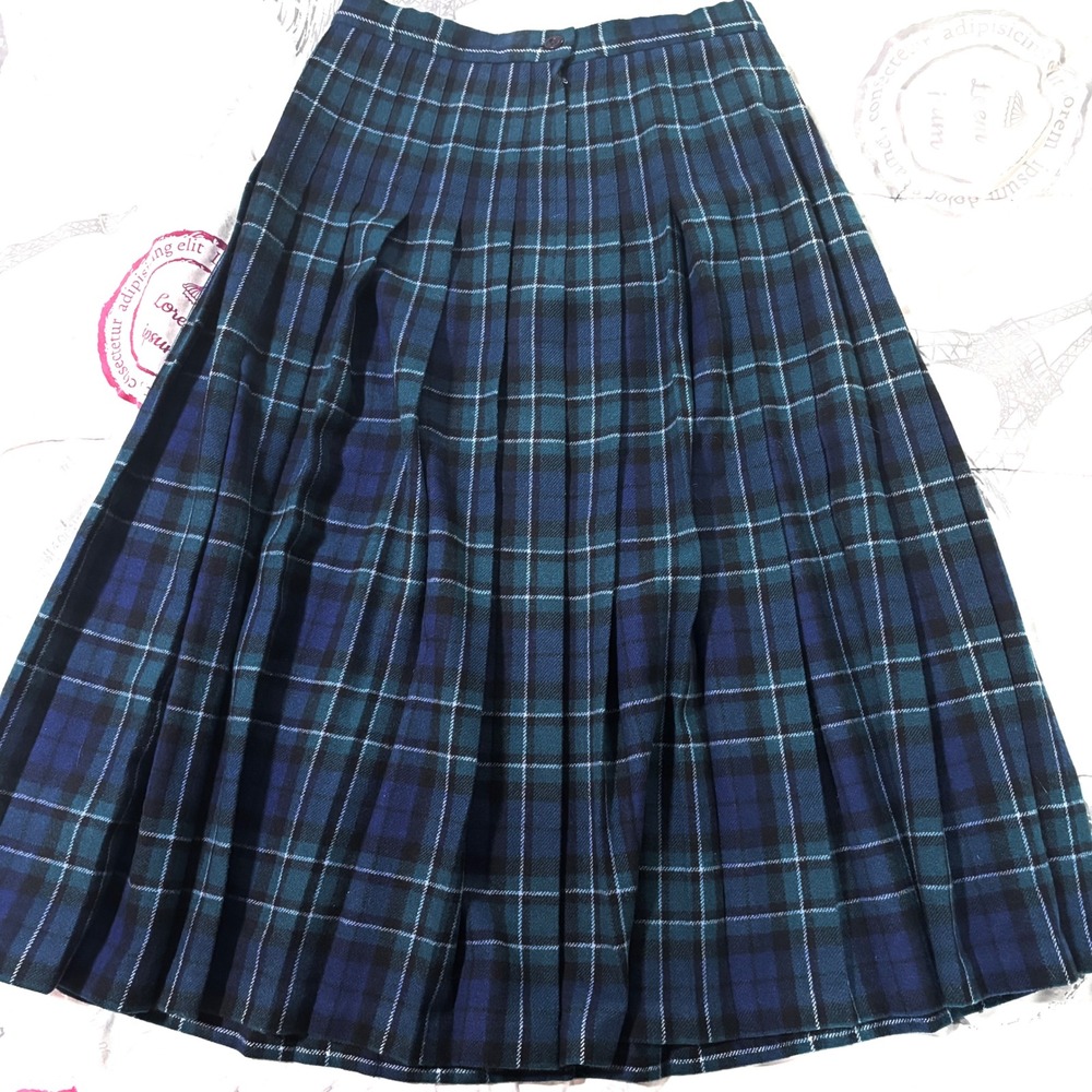 Vtg Pendleton Wool Plaid Check Pleated Skirt Authentic Macallum Tartan Size 10